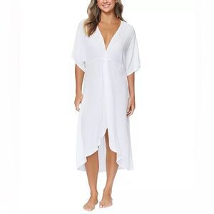NWT‎ Raisins | Gauze White Juniors Paradise High Low Dress Swim Cover-up S